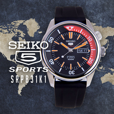 Qoo10 - Seiko 5 Sports Automatic 100m Rubber Strap Gents 