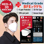 Medi-K 3D Fish Shape Type Medical Mask (10pcs) Disposable 4 Layer Face mask