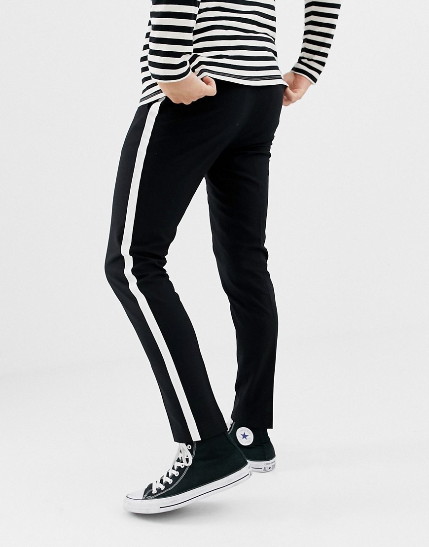 satin side stripe trousers