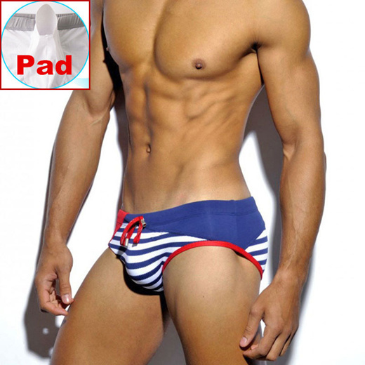 Qoo10 Mens Sexy Bikini Pad Swimwear Men Striped Swim Briefs Trunks Beach Sho Men S Clothing
