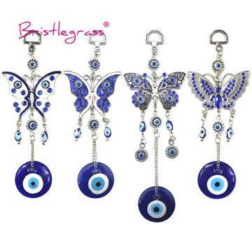 5 Bracelets Evil Eye Blue Glass Bead Stretch Hamsa Lampwork Good Lucky Nazar New