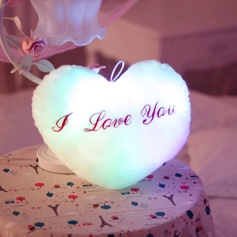 heart shaped pillow that lights up