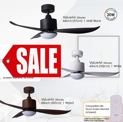 Handystore Crestar Ceiling Fan With Led Light 40 Inch 46 Inch