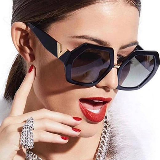 SO&EI Fashion Oversized Cat Eye Sunglasses Women Leopard Yellow Irregular  Square Shades UV400 Men Trending Sun Glasses