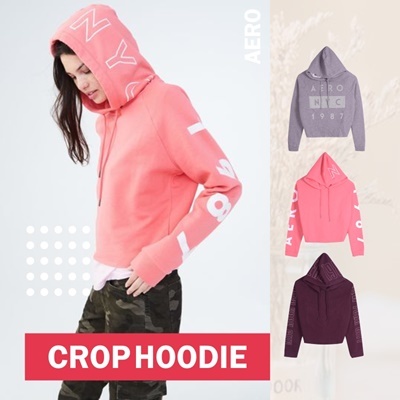 NEW SWEATER CROP HOODIE