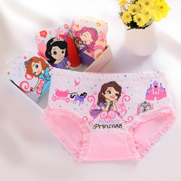 4PCS Disney Anime Frozen Children Underwear Kawaii Elsa Anne