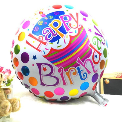 Qoo10 5pc 18 Round Happy Birthday  Printed Foil Balloons 