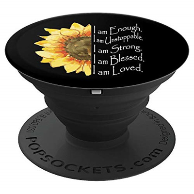 Sunflower Gifts Sunflower Gift Positive Affirmation I Am Enough Popsockets Grip And Stand For
