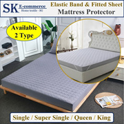 High Quality Cotton Fabric Elastic Band / Fitted Sheet Mattress Protector~SG Ready Stock
