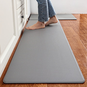 Solid color anti-oil kitchen floor mat long strip PU leather household waterproof non-slip mat can be scrubbed