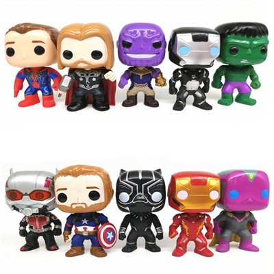 Funko Pop 10pcsset The Marvel Avengers3 Infinity War Thanosspiderman Vision Characters Model Acti - captain america infinity war roblox