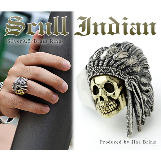 Qoo10 Free Shipping Skull Indian Ring Native Accessories Gold Face Pro Jewelry Access