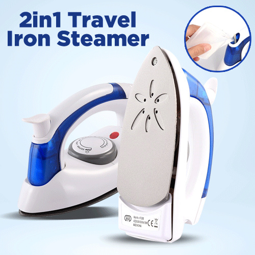 2in1 Travel Iron Steamer/ Setrika Uap Portable Deals for only Rp69.000 instead of Rp160.465