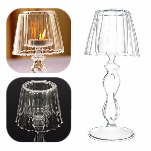 Elegant Design Crystal Glass Candle, Candle Table Lamp