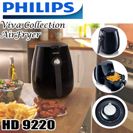 Philips HD9220/29 Airfryer, 1.8lb/2.75qt, Black