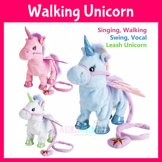 walking singing unicorn toy