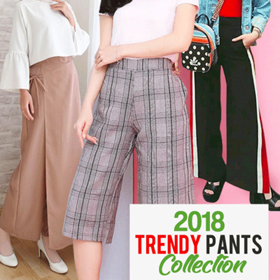 Qoo10 FREE SHIPPING CELANA  STRIPES PANTS Celana  