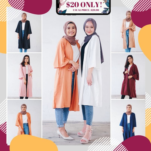 cardigan muslimah