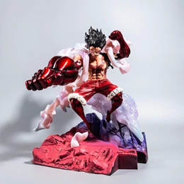 One Piece Anime Figure 30cm Wano Gear 4 Luffy 2 Head Pieces Statue Figures  Collectible Model Decoration Toy Christmas Gift