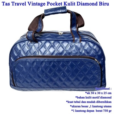 Tas Travel Vintage Pocket Kulit DIAMOND