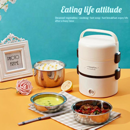 1PCS 1.6/2L Portable USB Electric Heating Lunch Box Stainless Steel Food Warmer  Bento Lunch Box Container Hot Food Kids Multilayer Warmer