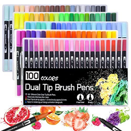 100 Colors Felt and Needle Tip Imported Ink Dual Tip Watercolor Markers  Brush Color Pen Fineliner Art Markers - China Dual Tip Brush Marker, Dual  Tip Brush Pen