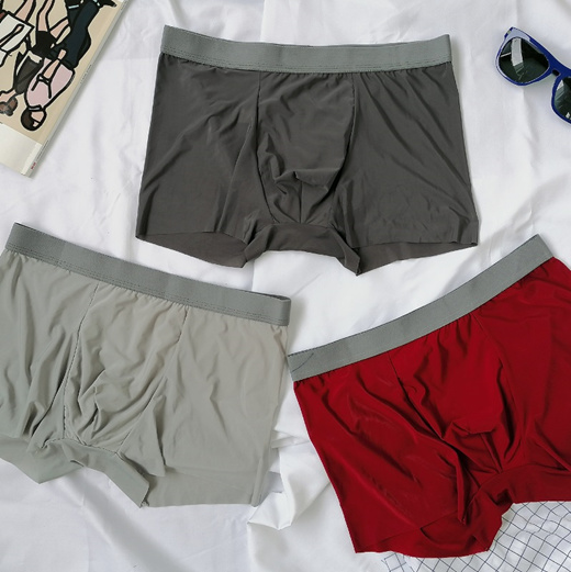Qoo10 - [Ready Stock] Mens Silk Boxer Briefs Underwear/ Breathable/ dry ...