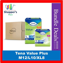 [Free Delivery]TENA Value Adult Diapers Available in M/L Carton Sale M12s/L10s/XL8s