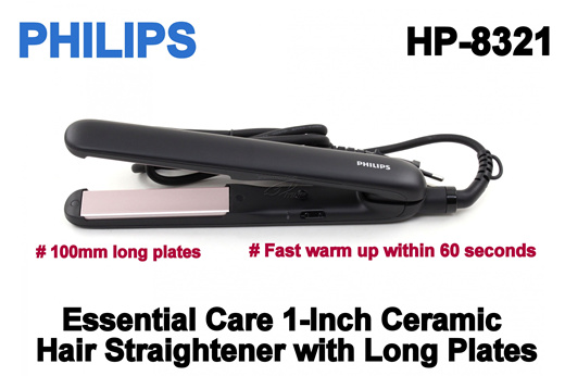 Qoo10 - Philips HP8321 Essential Care 1-Inch Ceramic Hair Straightener with  Lo... : Hair Care