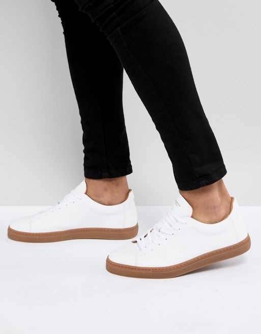 white sneakers gum sole