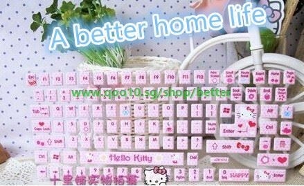 Qoo10 Hello Kitty Keyboard Stickers Keyboard Stickers Cute Pink Three Dimens Furniture Deco