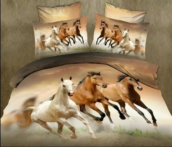 Qoo10 3pcs Bedding Set 3d Horse Print Duvet Cover Set Home