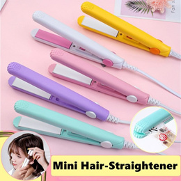 US Plug Mini Hair-Straightener Curly and Straight Hair Supplies Thermostatic Electric Ceramic Curlin