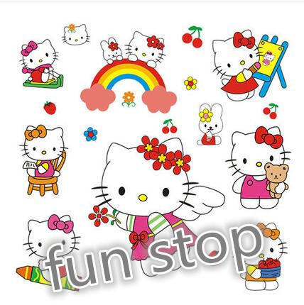 Qoo10 stiker  dinding dilepas Hello  Kitty  anak anak 