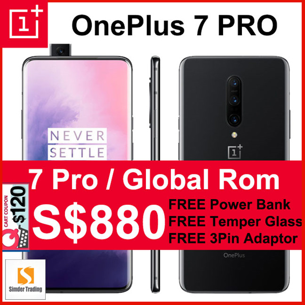 [FREE GIFTS] Oneplus 7 Pro Snapdragon 855 / 90Hz Fluid AMOLED / 48MP Camera / Warp Charge 30 Deals for only S$1399 instead of S$1399
