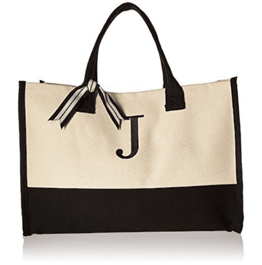 initial canvas bag