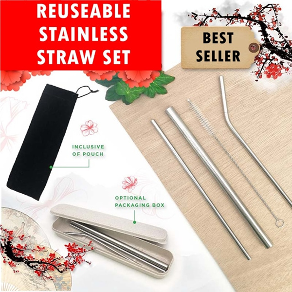 REUSEABLE STAINLESS STEEL STRAW | SEDOTAN with box