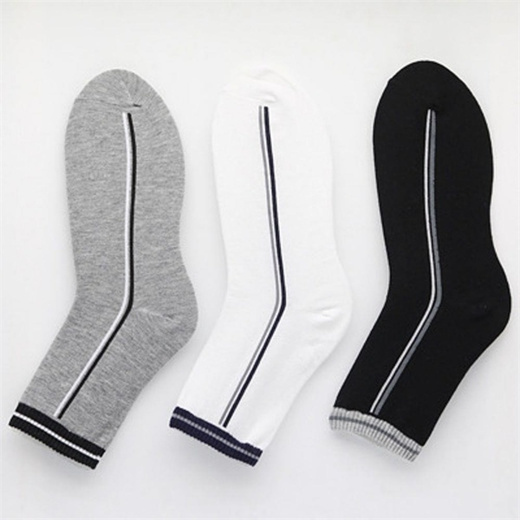 Qoo10 - Men's Contrast 5 Pair Set Preppy Socks : Men’s Clothing