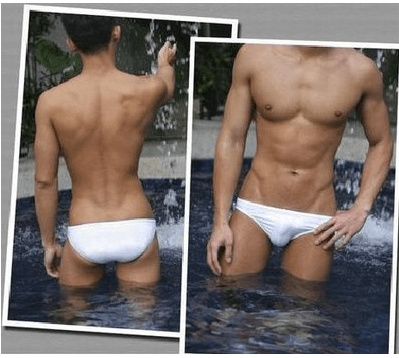 mens white swim