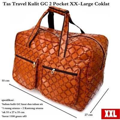 Tas Travel Kulit Suede GC 2 Pocket XX-Large