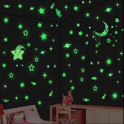 Kindergarten Children S Rooms Bedroom Cartoon Stars Moon Night Light Ceiling Fluorescent Stickers Re