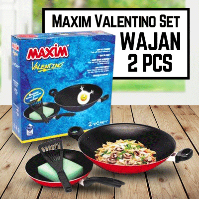 Qoo10 - Maxim Wajan Valentino Set Peralatan Masak (2pcs 