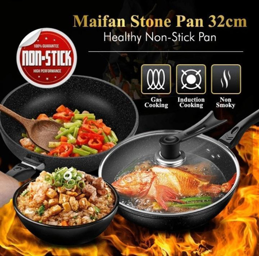 34cm Tri Ply Stainless Steel Nonstick Honeycomb Cooking Wok Pan - China  Non-Stick Wok and Wok price