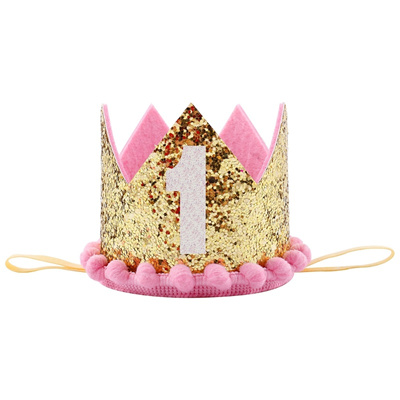 Qoo10 Glitter 1st Birthday Party Hat Prince Princess Crown Number