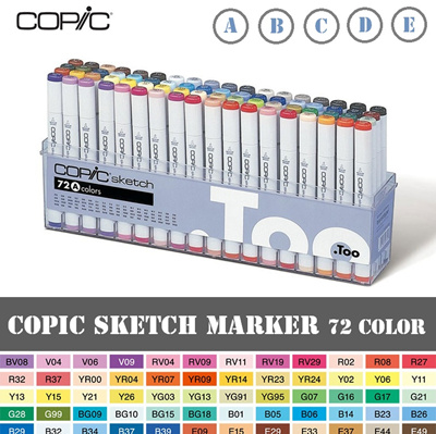 Copictoo Copic Sketch Markers 72 Color Set A B C D E Professional Artists Drawing Color Mark