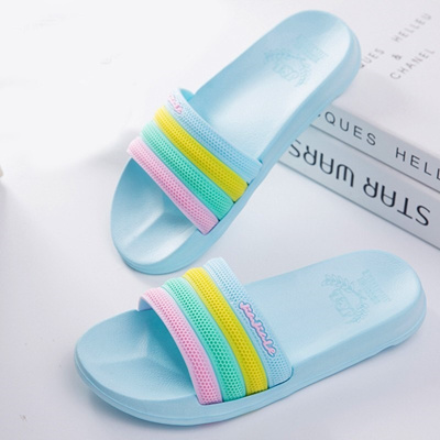 rainbow thick soled slippers