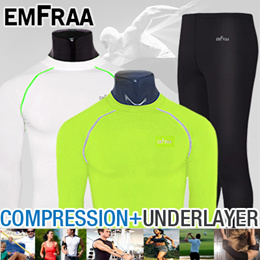 emFraa Homme Femme Sports Compression Black Tight Base layer Tee-Shirt Long sleeve S~XL