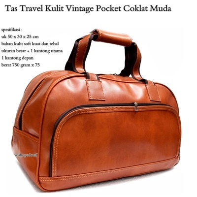 tas travel wanita kulit vintage pocket