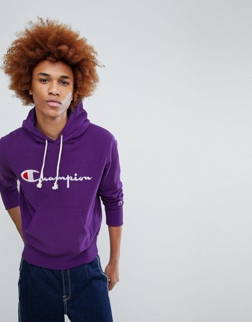 champion hoodie purple mens