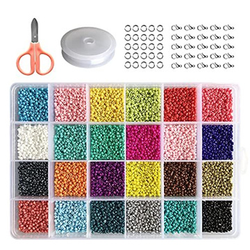  VICOVI 2250+pcs Pony Beads Kit in 18 Colors, Rainbow Color Beads  for Kids DIY Craft Gift, Bracelet, Hair Beads.
